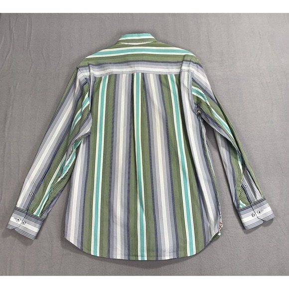 Tommy Bahama Silk Blend Stripe Button Down Shirt Mens Medium - Picture 4 of 8